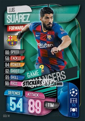 Sticker Luis Suárez - UEFA Champions League 2019-2020. Match Attax. UK Edition n. GCU14 - Topps