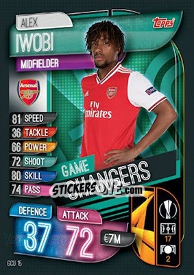 Sticker Alex Iwobi - UEFA Champions League 2019-2020. Match Attax. UK Edition - Topps