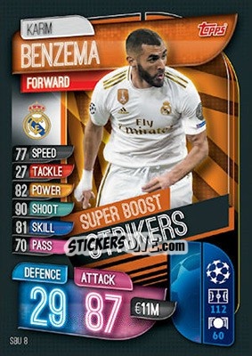 Cromo Karim Benzema - UEFA Champions League 2019-2020. Match Attax. UK Edition - Topps