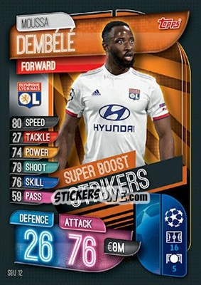 Sticker Moussa Dembélé - UEFA Champions League 2019-2020. Match Attax. UK Edition n. SBU12 - Topps