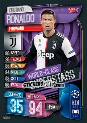 Sticker Cristiano Ronaldo - UEFA Champions League 2019-2020. Match Attax. UK Edition n. WCU8 - Topps