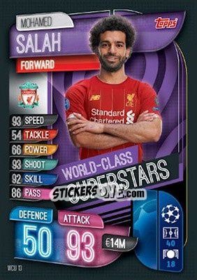 Sticker Mohamed Salah - UEFA Champions League 2019-2020. Match Attax. UK Edition - Topps