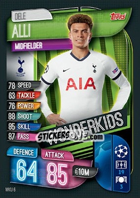 Sticker Dele Alli - UEFA Champions League 2019-2020. Match Attax. UK Edition n. WKU6 - Topps