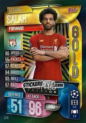 Sticker Mohamed Salah - UEFA Champions League 2019-2020. Match Attax. UK Edition n. LE1G - Topps
