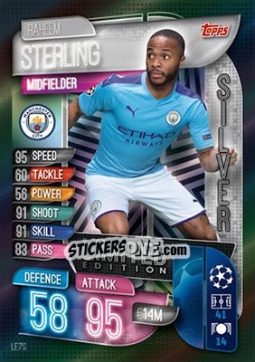 Sticker Raheem Sterling - UEFA Champions League 2019-2020. Match Attax. UK Edition n. LE7S - Topps