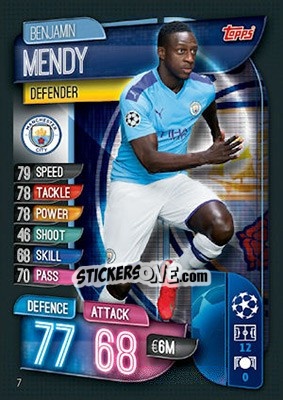 Sticker Benjamin Mendy - UEFA Champions League 2019-2020. Match Attax. UK Edition n. 7 - Topps