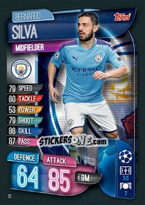 Sticker Bernardo Silva - UEFA Champions League 2019-2020. Match Attax. UK Edition - Topps