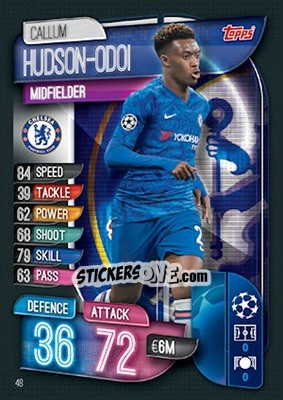 Sticker Callum Hudson-Odoi - UEFA Champions League 2019-2020. Match Attax. UK Edition n. 48 - Topps