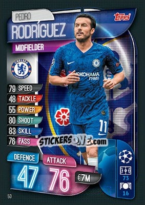 Cromo Pedro Rodríguez - UEFA Champions League 2019-2020. Match Attax. UK Edition - Topps