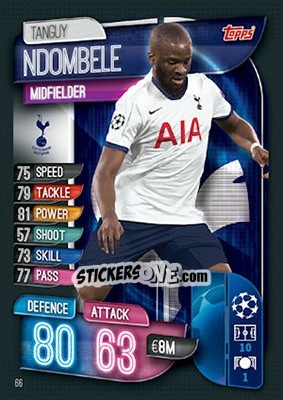 Cromo Tanguy Ndombele - UEFA Champions League 2019-2020. Match Attax. UK Edition - Topps