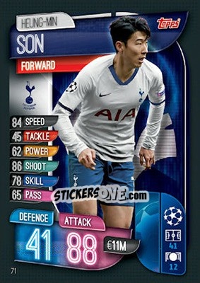 Cromo Heung-Min Son - UEFA Champions League 2019-2020. Match Attax. UK Edition - Topps