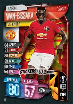 Sticker Aaron Wan-Bissaka - UEFA Champions League 2019-2020. Match Attax. UK Edition n. 95 - Topps
