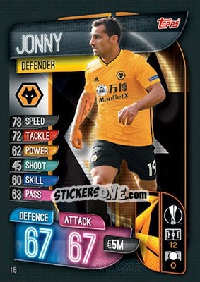 Sticker Jonny - UEFA Champions League 2019-2020. Match Attax. UK Edition n. 115 - Topps