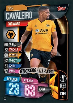 Sticker Ivan Cavaleiro - UEFA Champions League 2019-2020. Match Attax. UK Edition n. 122 - Topps