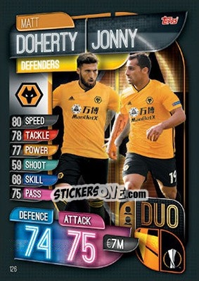 Sticker Matt Doherty / Jonny - UEFA Champions League 2019-2020. Match Attax. UK Edition n. 126 - Topps