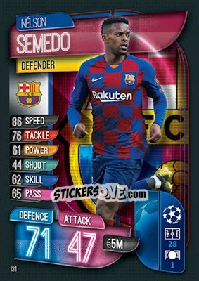 Sticker Nelson Semedo - UEFA Champions League 2019-2020. Match Attax. UK Edition n. 131 - Topps