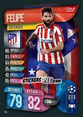 Sticker Felipe - UEFA Champions League 2019-2020. Match Attax. UK Edition n. 145 - Topps