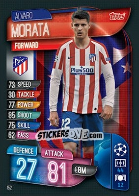 Sticker Alvaro Morata - UEFA Champions League 2019-2020. Match Attax. UK Edition n. 152 - Topps