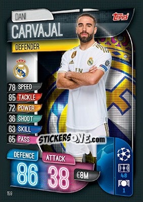 Cromo Dani Carvajal - UEFA Champions League 2019-2020. Match Attax. UK Edition - Topps