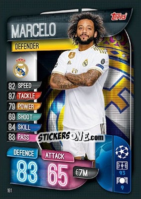 Sticker Marcelo - UEFA Champions League 2019-2020. Match Attax. UK Edition n. 161 - Topps