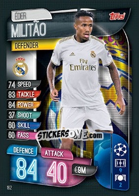 Sticker Éder Militão - UEFA Champions League 2019-2020. Match Attax. UK Edition n. 162 - Topps