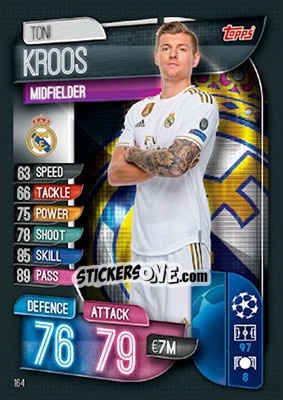 Sticker Toni Kroos - UEFA Champions League 2019-2020. Match Attax. UK Edition n. 164 - Topps