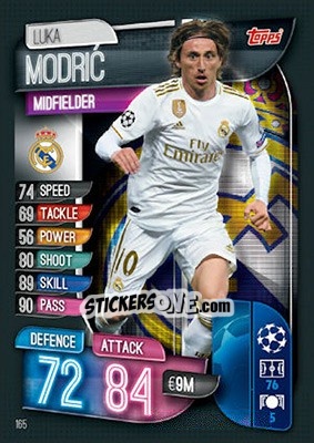 Sticker Luka Modric - UEFA Champions League 2019-2020. Match Attax. UK Edition n. 165 - Topps