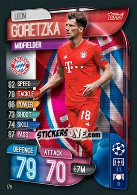 Sticker Leon Goretzka - UEFA Champions League 2019-2020. Match Attax. UK Edition n. 178 - Topps