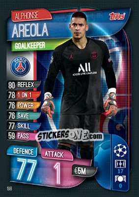Sticker Alphonse Areola - UEFA Champions League 2019-2020. Match Attax. UK Edition n. 198 - Topps
