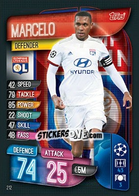 Figurina Marcelo - UEFA Champions League 2019-2020. Match Attax. UK Edition n. 212 - Topps
