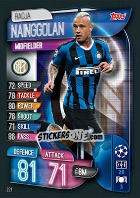 Sticker Radja Nainggolan - UEFA Champions League 2019-2020. Match Attax. UK Edition n. 221 - Topps