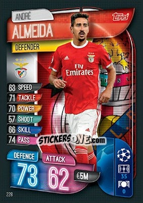 Cromo André Almeida - UEFA Champions League 2019-2020. Match Attax. UK Edition n. 228 - Topps