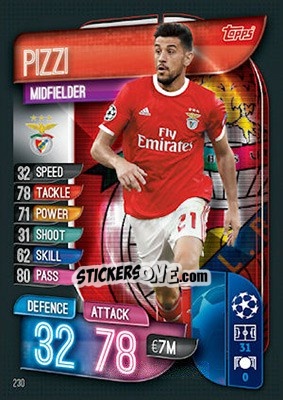 Sticker Pizzi - UEFA Champions League 2019-2020. Match Attax. UK Edition n. 230 - Topps