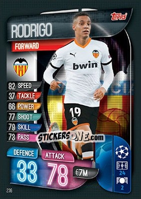 Sticker Rodrigo Moreno - UEFA Champions League 2019-2020. Match Attax. UK Edition n. 236 - Topps