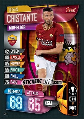 Figurina Bryan Cristante - UEFA Champions League 2019-2020. Match Attax. UK Edition - Topps