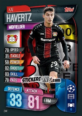 Sticker Kai Havertz - UEFA Champions League 2019-2020. Match Attax. UK Edition n. 244 - Topps