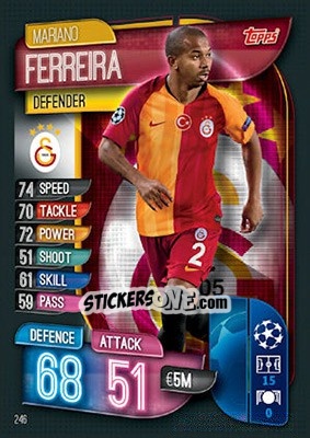 Sticker Mariano Ferreira - UEFA Champions League 2019-2020. Match Attax. UK Edition - Topps