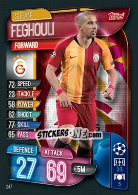 Figurina Sofiane Feghouli - UEFA Champions League 2019-2020. Match Attax. UK Edition n. 247 - Topps