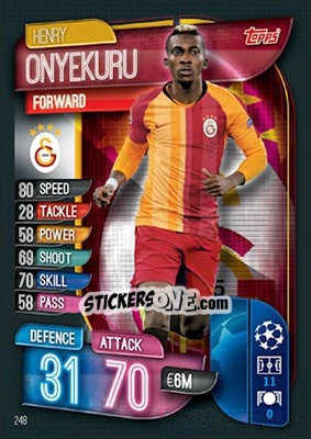 Sticker Henry Onyekuru - UEFA Champions League 2019-2020. Match Attax. UK Edition n. 248 - Topps