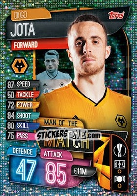 Sticker Diogo Jota - UEFA Champions League 2019-2020. Match Attax. UK Edition n. 263 - Topps