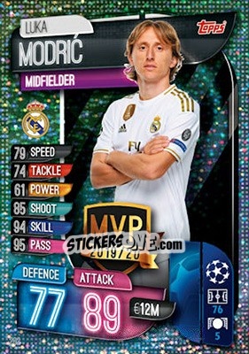 Sticker Luka Modric - UEFA Champions League 2019-2020. Match Attax. UK Edition n. 282 - Topps