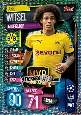 Figurina Axel Witsel - UEFA Champions League 2019-2020. Match Attax. UK Edition - Topps