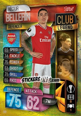 Sticker Hector Bellerín - UEFA Champions League 2019-2020. Match Attax. UK Edition n. 293 - Topps