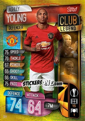 Cromo Ashley Young - UEFA Champions League 2019-2020. Match Attax. UK Edition - Topps
