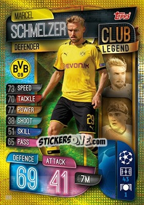 Figurina Marcel Schmelzer - UEFA Champions League 2019-2020. Match Attax. UK Edition - Topps