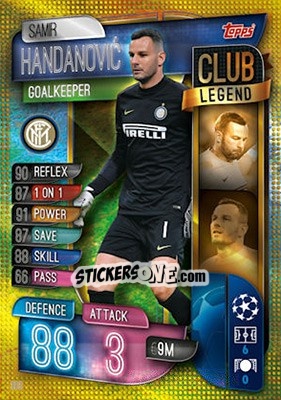 Sticker Samir Handanovic - UEFA Champions League 2019-2020. Match Attax. UK Edition n. 303 - Topps