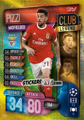 Sticker Pizzi - UEFA Champions League 2019-2020. Match Attax. UK Edition n. 304 - Topps