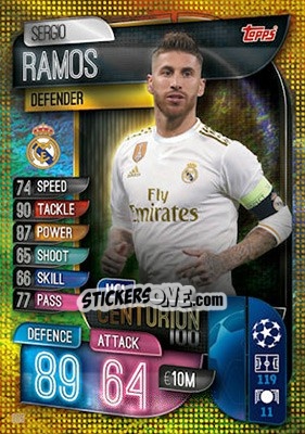 Sticker Sergio Ramos - UEFA Champions League 2019-2020. Match Attax. UK Edition n. 306 - Topps