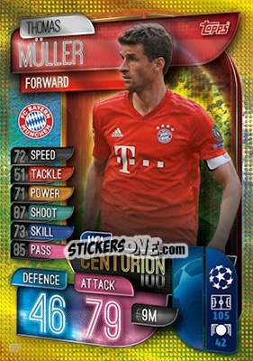 Figurina Thomas Müller - UEFA Champions League 2019-2020. Match Attax. UK Edition - Topps