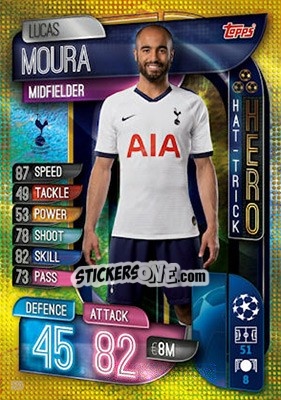 Sticker Lucas Moura - UEFA Champions League 2019-2020. Match Attax. UK Edition - Topps